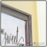 Close-up of corner of 3d paper frame
