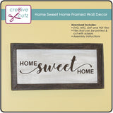 3D Home Sweet Home framed sign made of paper but looks like wood