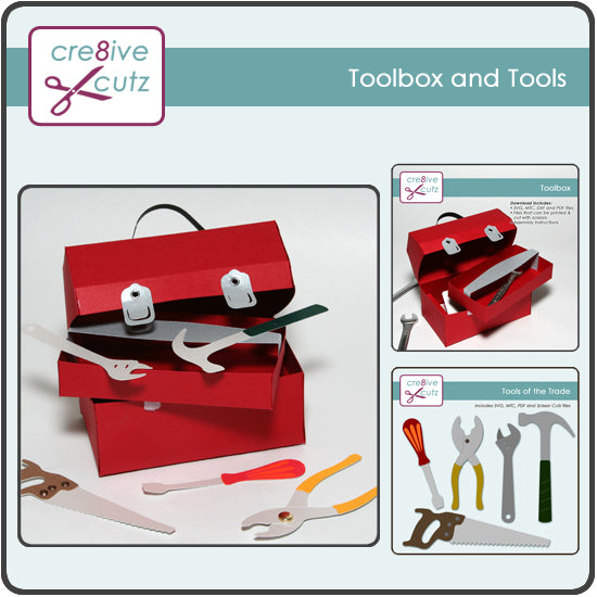 Paper Tool Box and Tool Set Craft Pattern for Cricut and Silhouette