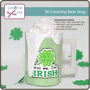 3D Foaming Beer Mug SVG Cutting File