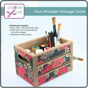 New - 3D Faux Wood Storage Crate Papercrafting Project