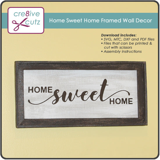 Home Sweet Home Framed Wall Decor - New 3D SVG Pattern