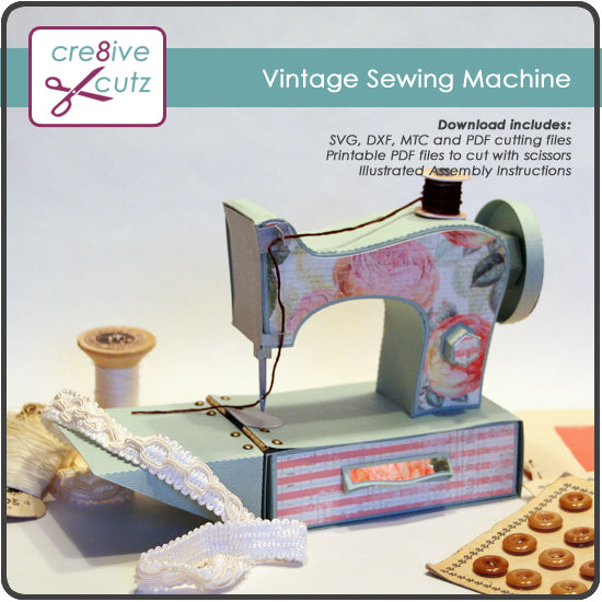 This 3D sewing machine craft project is an example of our many 3D Paper Craft Patterns
