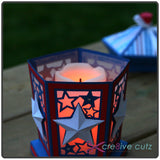 Candle inside Independence Day paper luminary