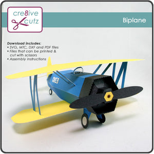 Cricut compatible 3D Paper Plane cutting pattern