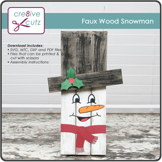 Faux Wood (Palette Board) Snowman