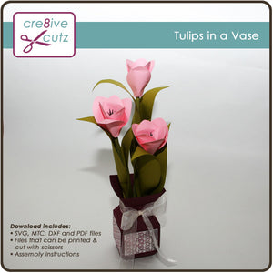 Tulips in a Vase - 3D Flowers Craft Project