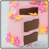 Free Paper Craft Project - 3D Piece of Cake Gift Box