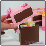 Free Paper Craft Project - 3D Piece of Cake Gift Box - Party favors