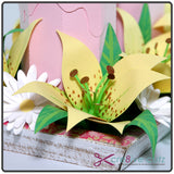 Close up of lily on 3D Spring Floral Centerpiece SVG Project
