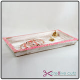 Tray to hold candles and flowers for Spring home decor centerpiece