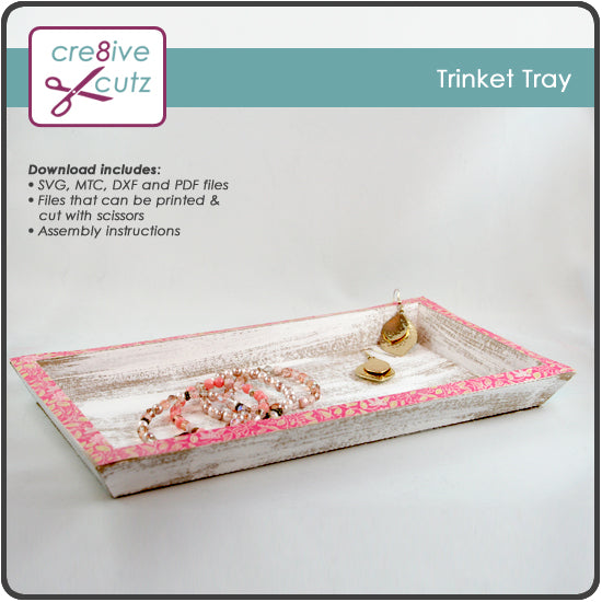 3D DIY home decor tray made from paper, Cricut compatible SVG